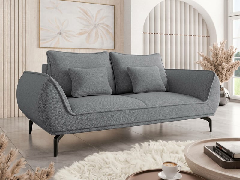  Canapé lincoln 196, fonction de couchage, boîte de literie, gris foncé  - Conforama B