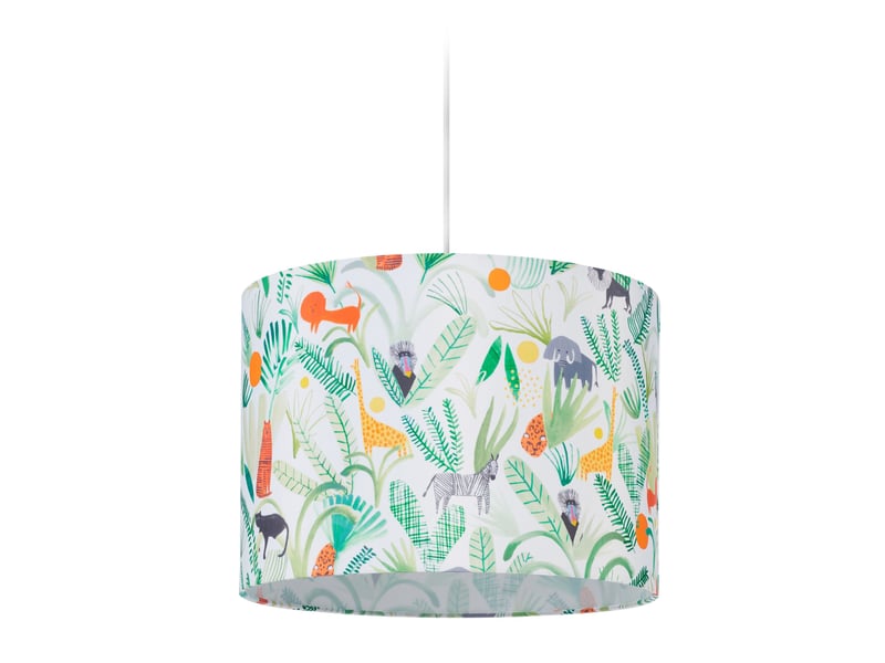  Lampe à suspension ronde pour chambre d’enfant réglable ambiance cosy 30 x 30 cm en métal blanc 13_0012684  - Conforama A