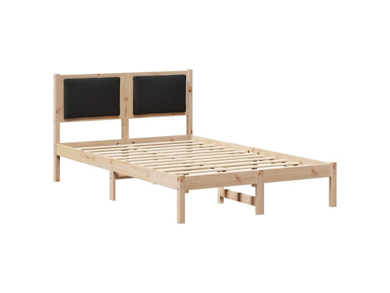  Lit double- lit adulte -  cadre de lit avec tête de lit noir 120 x 190 cm pin massif  - Conforama A