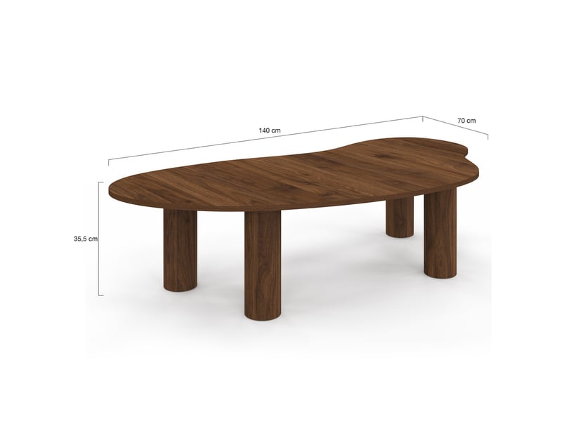  Table basse organique 140 cm bois effet noyer  - Conforama E