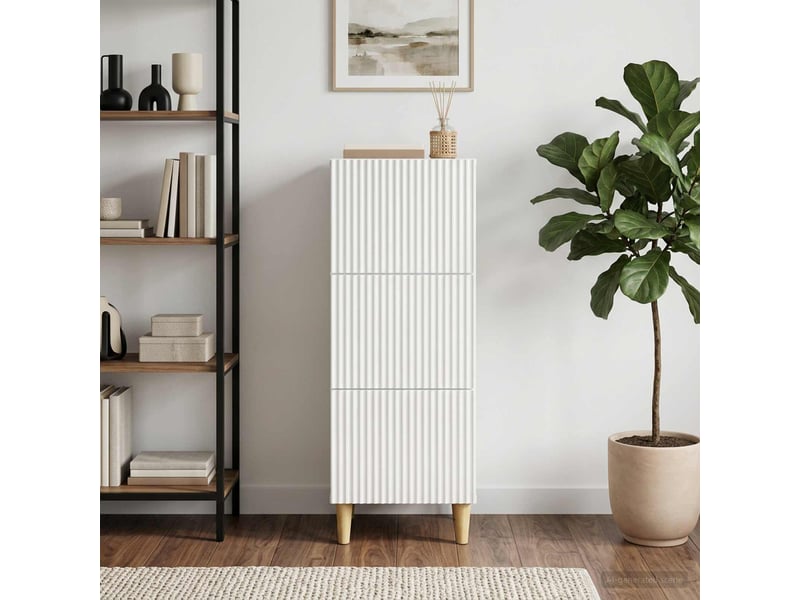  Armoire de rangement bureau, armoire à tiroirs blanc brillant 33 x 34,5 x 90 cm shl8316  - Conforama D