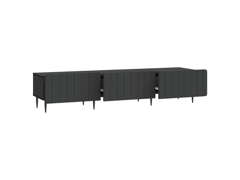  Meuble tv - banc tv - meuble de rangement avec tiroir noir 147 x 34,5 x 32 cm bois d'ingénierie  - Conforama D