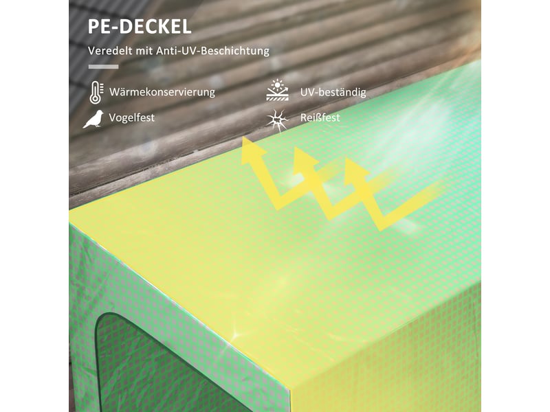  Serre en acier 2 portes coupe-vent avec fenêtre protection contre les uv pour jardin pe, vert Aosom - Conforama E
