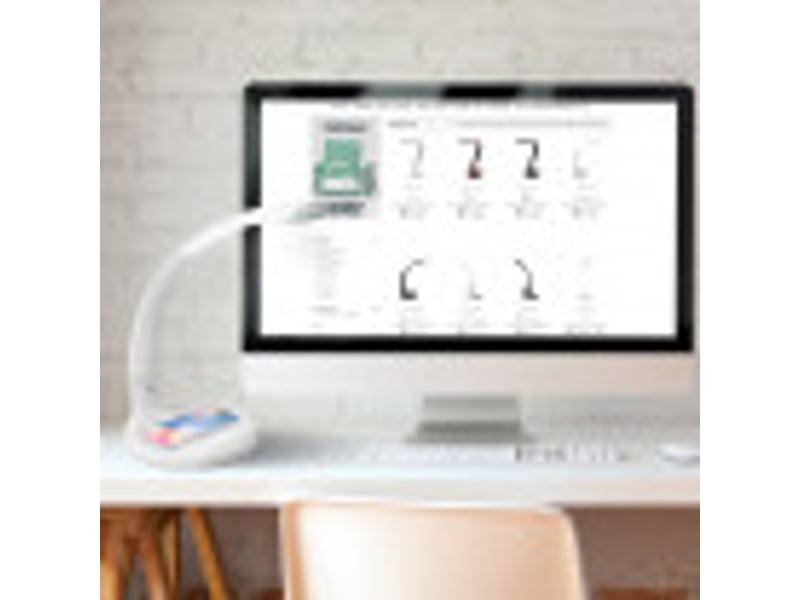  Fabrilamp alabastro lampe de bureau led blancchrome 7 w 560 lm, charge qi, tactile et dimmable 139371001 - Conforama D