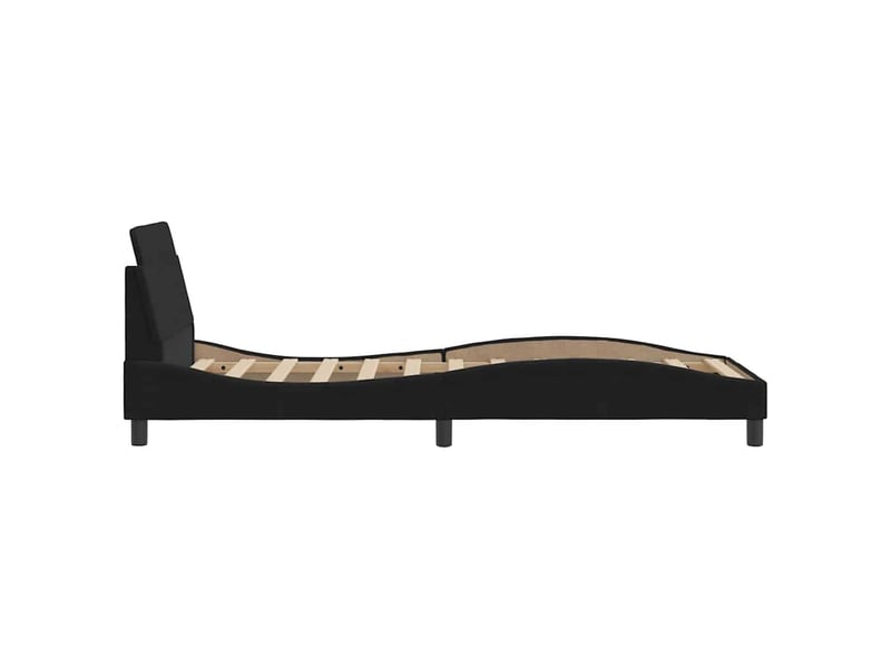  Lit simple- lit adulte -  cadre de lit avec tête de lit dover noir 80x200 cm velours  - Conforama D