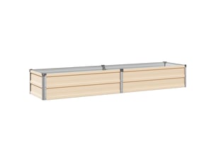 Jardinière - jardin surélevé ivoire 160 x 40 x 24 cm acier laminé à froid