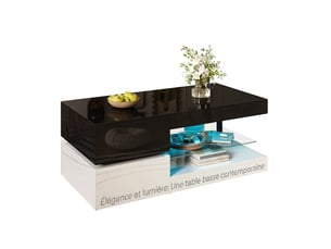 Table basse rectangulaire coloris noir <strong></strong> <strong></strong> - 45 cmx90 cm