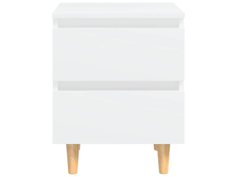  Lot de 2 tables de chevet - cabinet de chevet - table de nuit avec pieds en pin blanc 40x35x50 cm  - Conforama C
