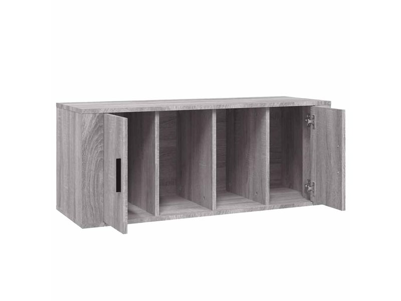  Meuble tv - banc tv - meuble de rangement sonoma gris 100x35x40 cm bois d'ingénierie  - Conforama E
