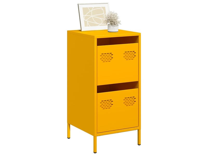  Buffet - bahut - meuble de rangement jaune moutarde 35x39x73,5 cm acier laminé à froid  - Conforama B