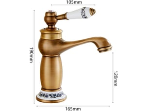 Mitigeur lavabo salle de bain robinet antique en laiton cromé vintage monocommande en céramique pour évier de cuisine salle de bain (antiqué)