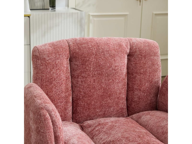  Fauteuil de bureau pivotant réglable en chenille rose 57.5 x 60 x 92.5 cm W3223P453734 - Conforama D