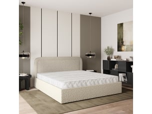 Lit coffre 160x200 cm <strong>MASSENO</strong> <strong></strong> coloris beige
