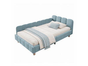 Lit simple 90x200 cm coloris bleu