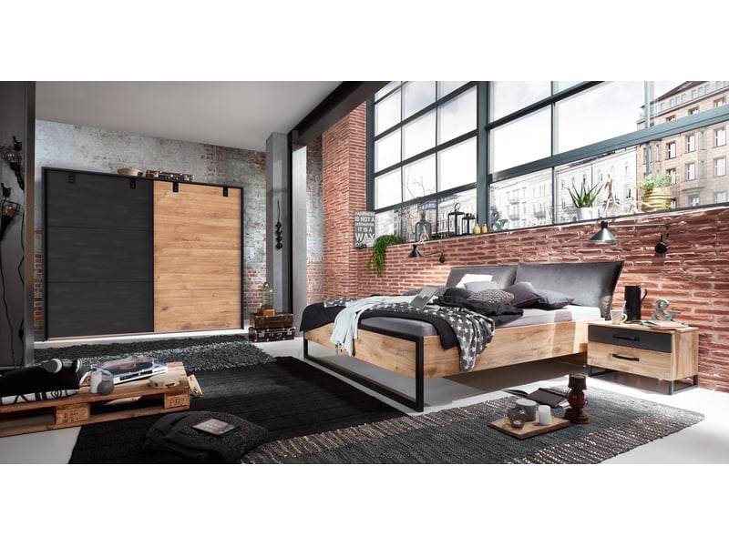 Commode industrielle 81 cm coloris chêne michigan - Conforama C