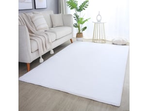 Tapis fausse fourrure toucher doux blanc 240x340cm