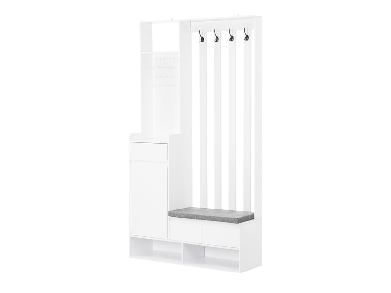  Portemanteau avec banc et rangement 100 x 180 cm en mdf blanc  - Conforama R