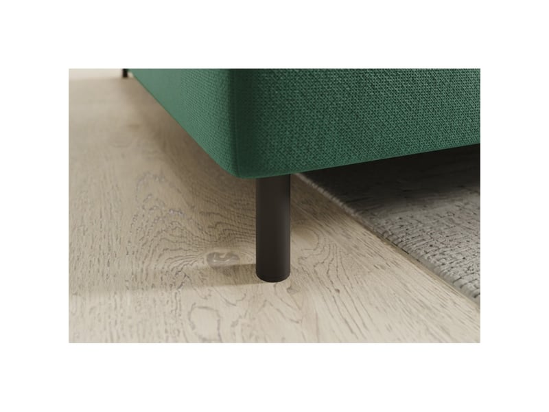  Canapé d'angle gauche convertible barnea 208 cm vert foncé avec rangement  - Conforama D