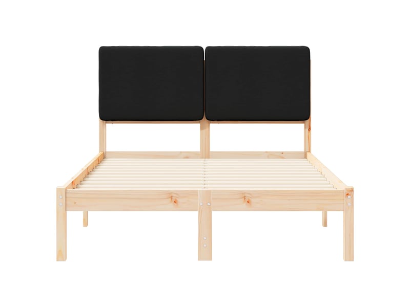  Lit double- lit adulte -  cadre de lit avec tête de lit rembourrée noir 120 x 200 cm  - Conforama D