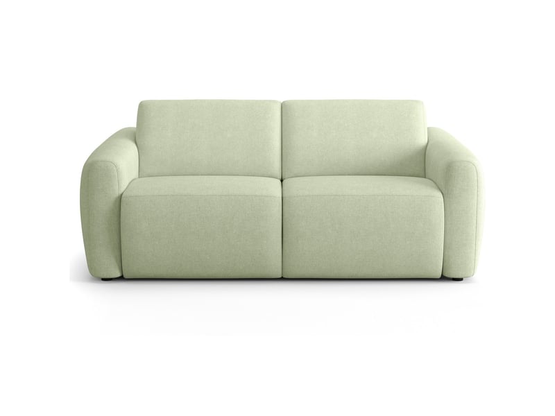 Canapé droit convertible 3 places en tissu chenille vert sauge - ouverture express - suzie Suzie - Conforama A
