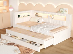 Lit gigogne 90x200 cm BGSRYAO coloris blanc