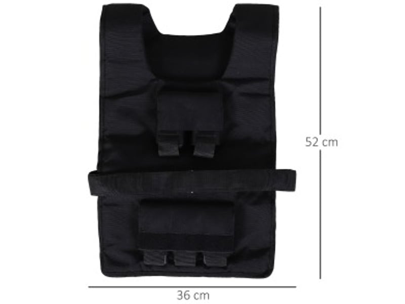  Veste légère lesté réglable 30 kg, 30 poids en fer de 1 kg, tissu oxford noir, 36 x 52 x 5 cm pour entraînement  - Conforama C