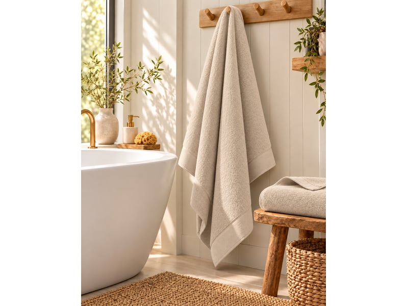 Drap de bain softy 100 x 150 cm éponge zero twist 100% coton peigné 600 gm² naturel CP-DDBAINSOFTY-NATUREL - Conforama A