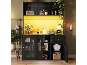 Buffet 3 porte(s)  1 tiroir(s) <strong></strong> <strong>Morn Vibe</strong> - 120 cm coloris noir 