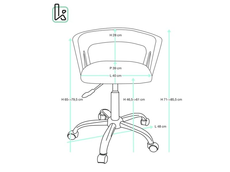 Chaise de bureau tissu réglable pivotante aya grise 593-AYA - Conforama R
