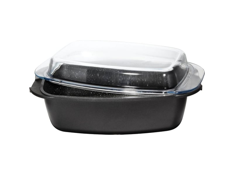  Plat à four avec couvercle 32cm noir kaiserhoff kh8640  - Conforama A