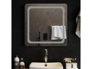 Miroir de salle de bain, miroir de toilette led transparent 60 x 60 cm verre trempé cf62597