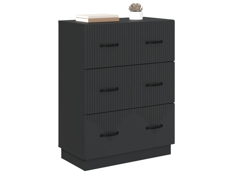 Armoire de rangement bureau, armoire à tiroirs noir 66 x 34,5 x 87 cm bois d'ingénierie - Conforama C