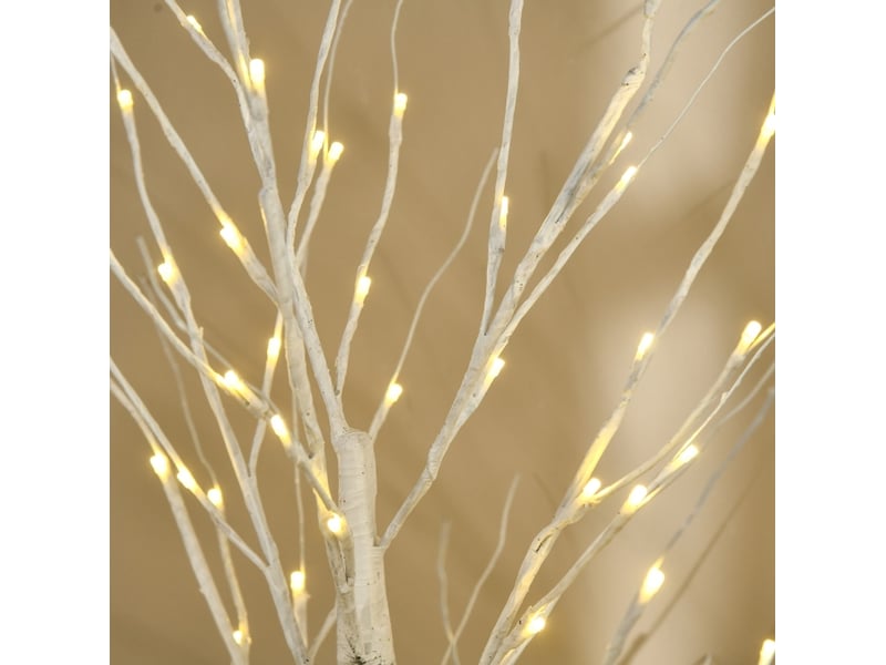  Arbre lumineux led 22x22x150 cm blanc, plastique et métal, branches souples pour intérieur et extérieur couvert  - Conforama E
