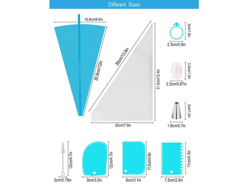 Poche a douille patisserie 40 pcs,douille patisserie, kit patisserie, accessoire patisserie, ustensiles à pâtisserie - Conforama D
