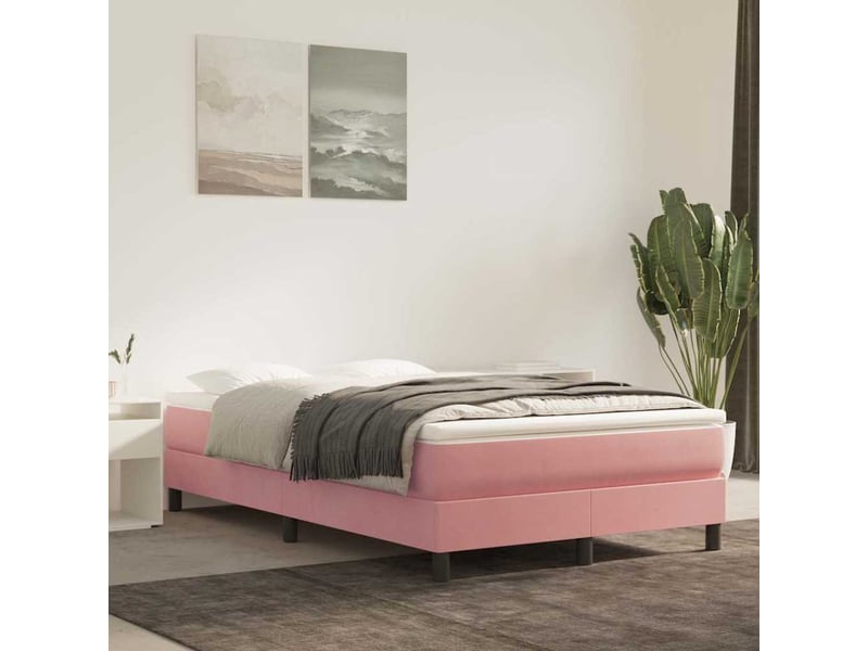Matelas de lit à ressorts ensachés fermeté moyenne rose 120x200x20 cm velours - Conforama B