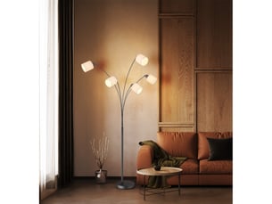 Globo thea lampadaire multibras couleur gris anthracite mat, 5 ampoules led e27