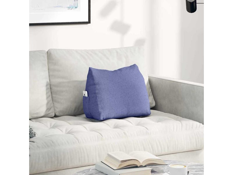 Coussin de dos, coussin de dossier bleu denim 45 x 20 x 35 cm tissu cf54548 - Conforama B