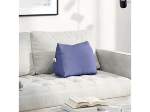 Coussin de dos, coussin de dossier bleu denim 45 x 20 x 35 cm tissu cf54548