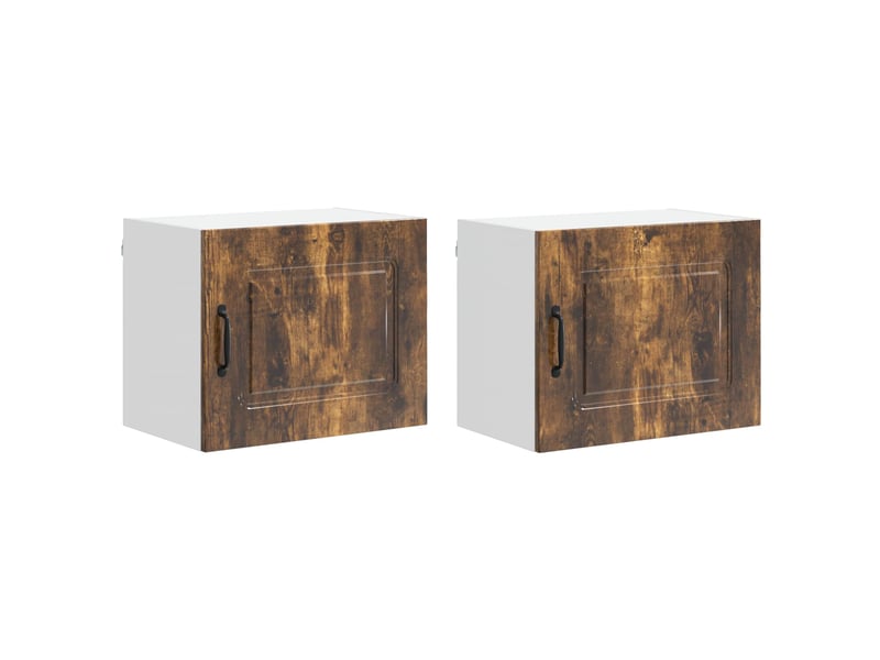 Meuble mural de cuisine | armoire de cuisine 2 pcs chêne fumé shl6308 - Conforama A