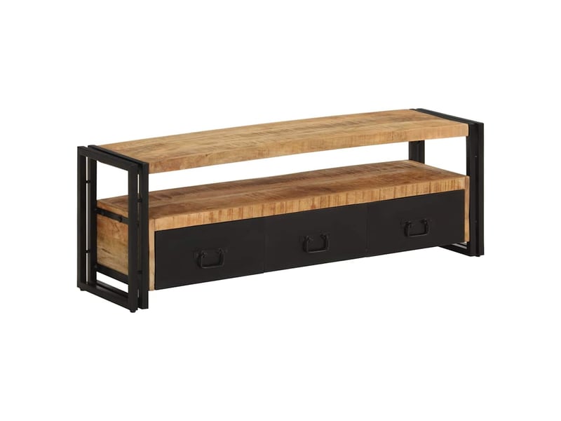  Meuble tv - banc tv - meuble de rangement 120x30x40 cm bois massif de manguier  - Conforama B