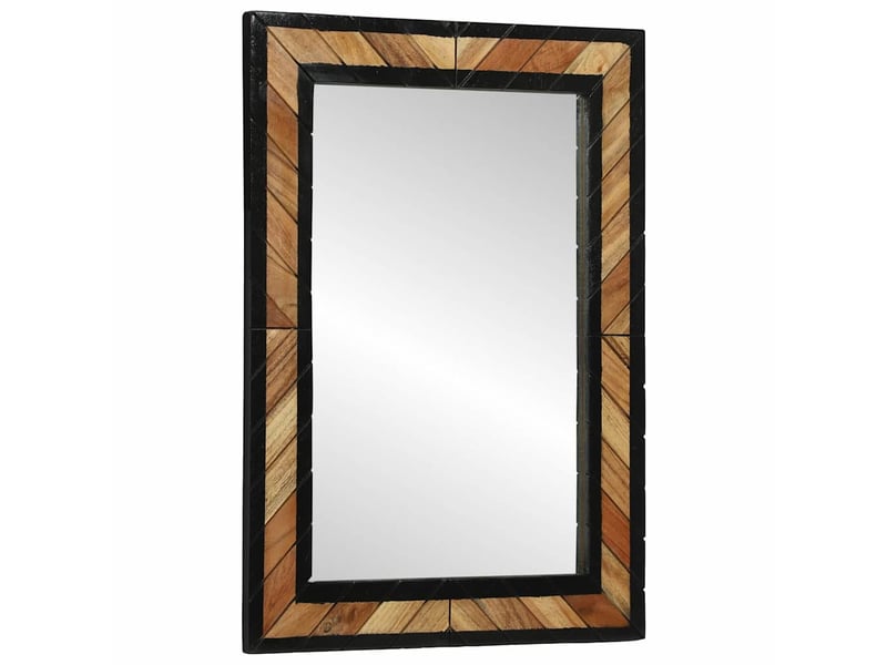 Miroir mural noir et marron 70 x 2 x 70 cm bois d'acacia massif cf62857  - Conforama C