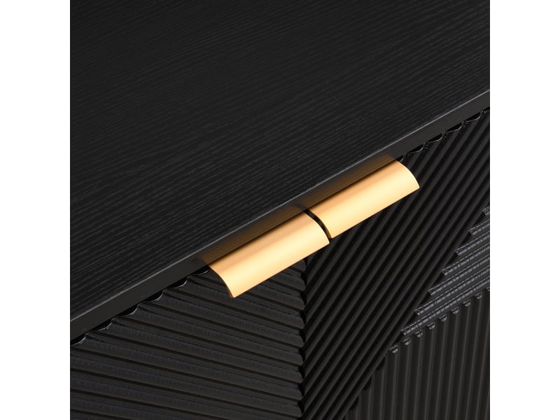 Meuble de cuisine muvano noir 4 portes, buffet en mdf 120 cm  - Conforama R