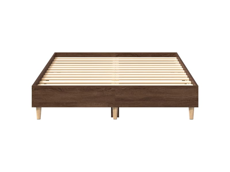  Lit double- lit adulte -  cadre de lit sans matelas chêne marron 135x190 cm  - Conforama D