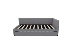 Lit banquette 90x200 cm <strong>ZOVIRA</strong> <strong></strong> coloris gris