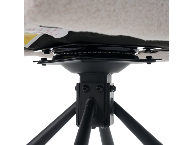  Lot de 4 chaises de salle à manger pivotantes,avec accoudoirs,tissu sherpa,blanc  - Conforama E