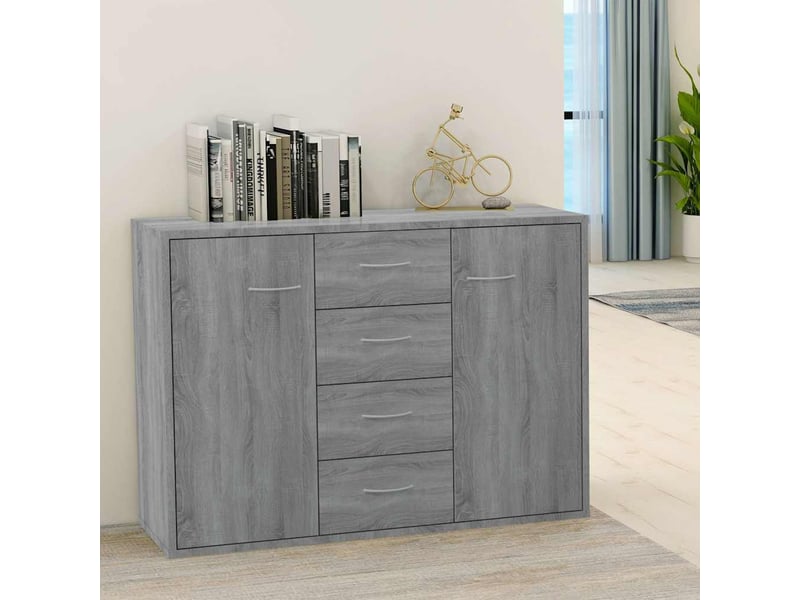  Buffet - bahut - meuble de rangement sonoma gris 88x30x65 cm bois d'ingénierie  - Conforama B
