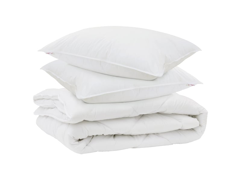  Duvet toutes saisons avec oreiller 3 pièces - couette blanc microfibre  - Conforama A