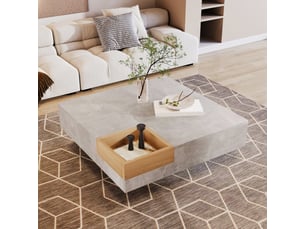 Table basse rectangulaire coloris gris <strong></strong> <strong></strong>