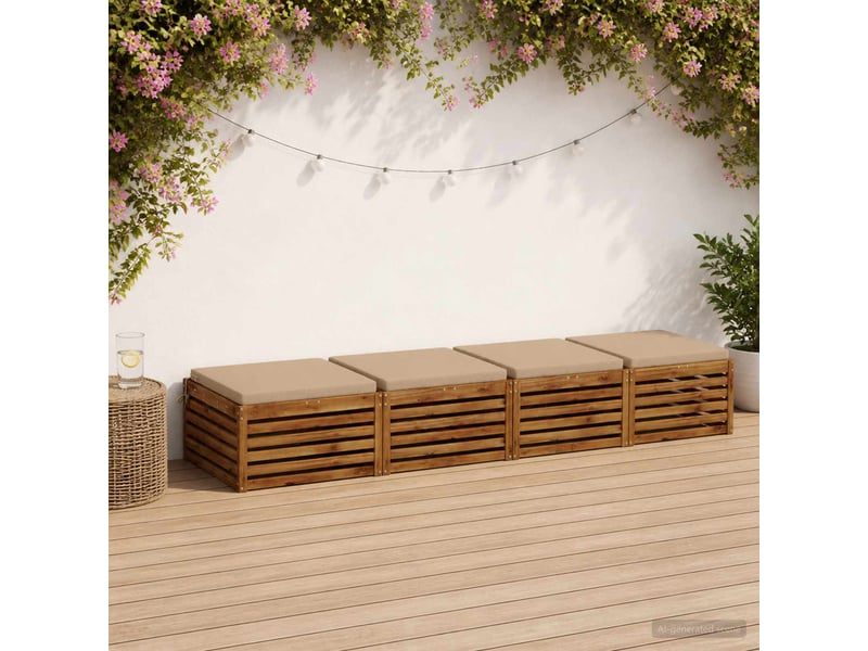 Lot de 4 coussins de siège, coussins d'assise soest 100 % polyester sable cf60542 - Conforama B