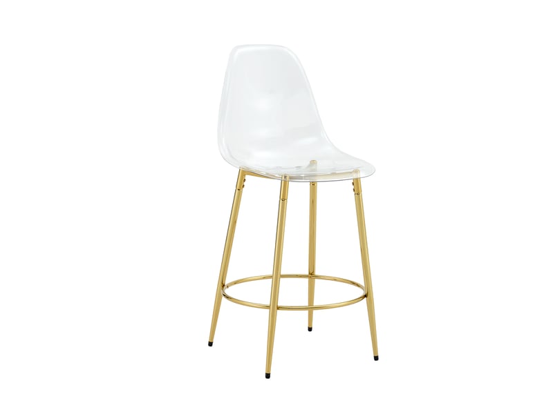 Lot de 2 tabourets de bar transparents - design épuré - pieds dorés - hauteur 102 cm - cuisines ouvertes - Conforama A